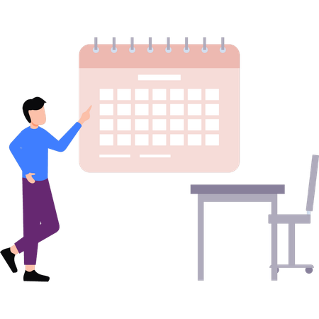 Employee is managing his task schedule  Illustration