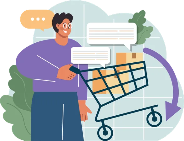 Employee is managing shopping schedule  Illustration