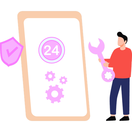 Employee is monitoring website  Illustration