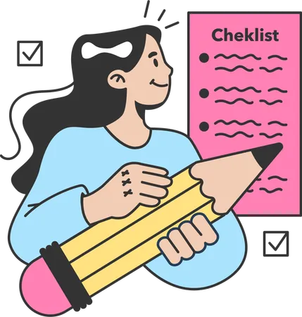 Employee is preparing checklist  Illustration