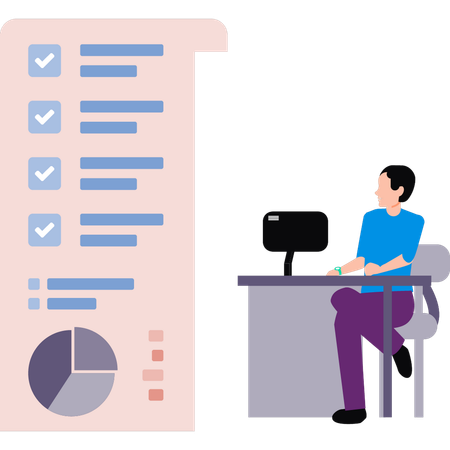 Employee is preparing schedule list  Illustration