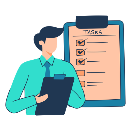 Employee is preparing to do tasks  Illustration