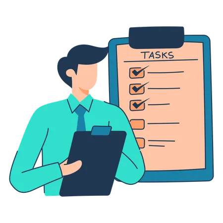 Employee is preparing to do tasks  Illustration