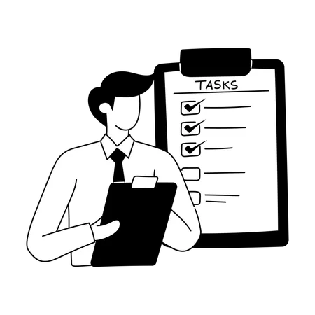 Employee is preparing to do tasks  Illustration