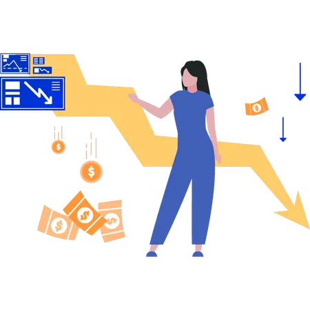 Employee is presenting crisis data  Illustration