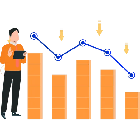 Employee is presenting recession period  Illustration