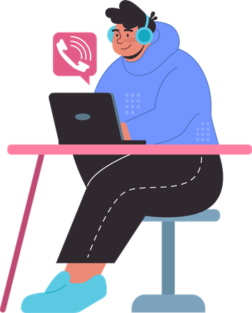 Employee is providing customer care support  Illustration