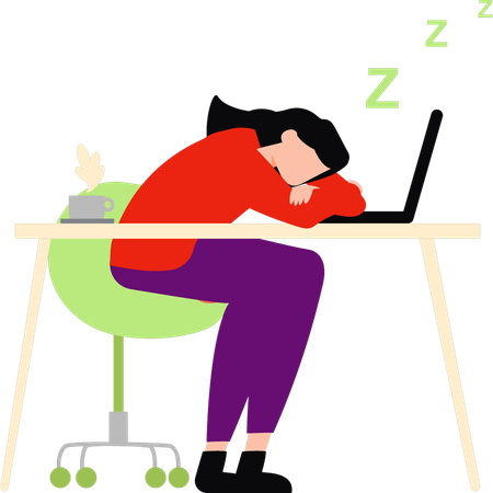 Employee is sleeping  Illustration