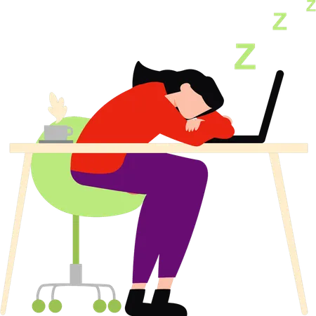 Employee is sleeping  Illustration