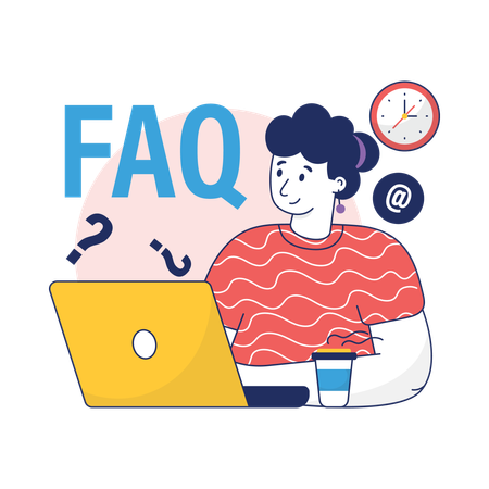Employee is solving customers FAQs  イラスト