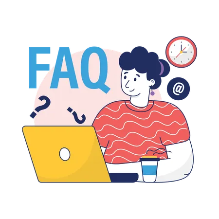 Employee is solving customers FAQs  Illustration