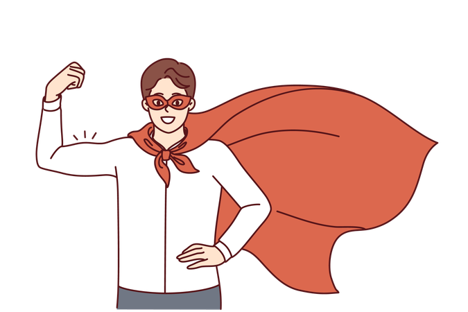 Employee is superhero  Illustration