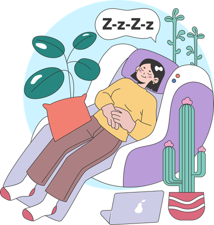 Employee is taking nap break  Illustration