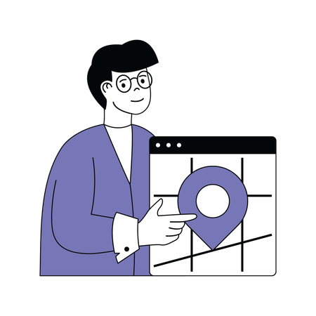 Employee is tracking delivery location  Illustration