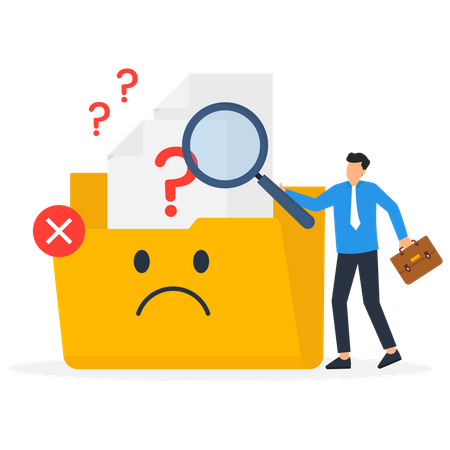 Employee is unable to find sensitive data  Illustration