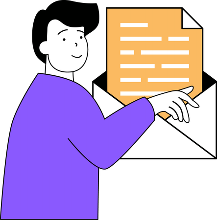 Employee is viewing emails  Illustration