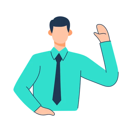 Employee is waving hand  Illustration