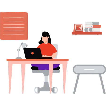 Employee is working from home  Illustration