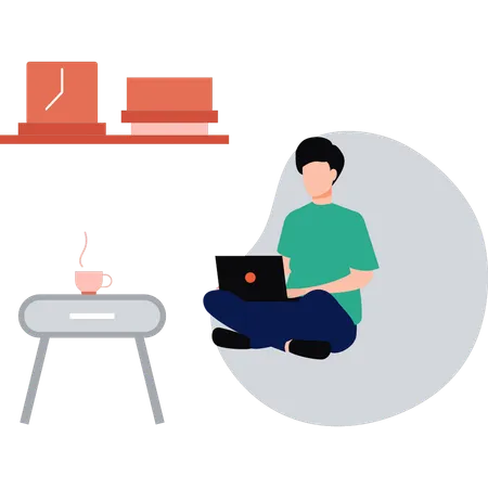 Employee is working remotely  Illustration