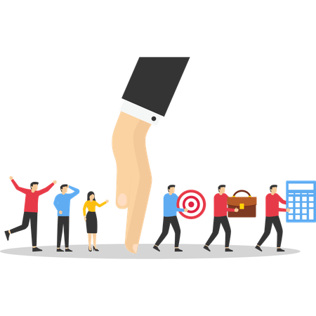Employee lay-off from business company  Illustration