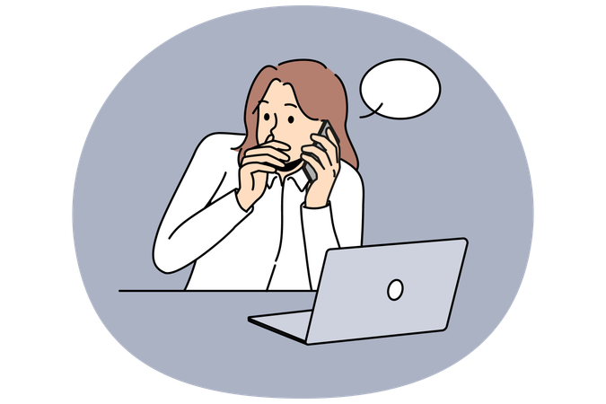 Employee leak company confidential info over phone  Illustration