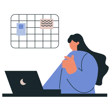 Employee lonely working from home  Illustration