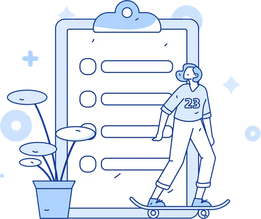 Employee looks at customer feedback form  Illustration