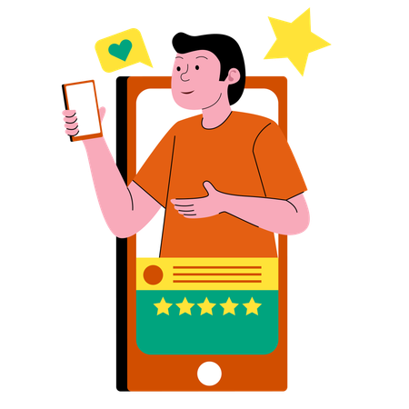 Employee making Social Feedback Interaction  Illustration