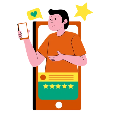 Employee making Social Feedback Interaction  Illustration