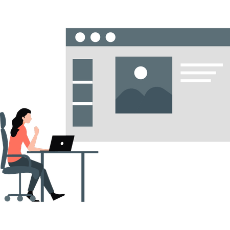 Employee making visual presentation for meeting  Illustration