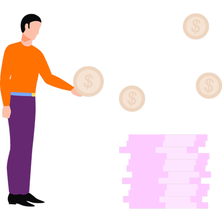 Employee manages all his wealth  Illustration
