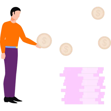 Employee manages all his wealth  Illustration
