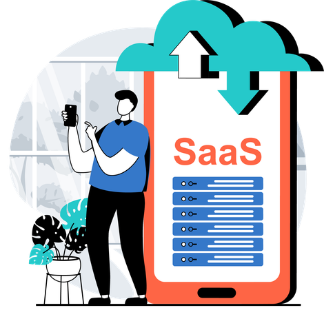 Employee manages SaaS  Illustration