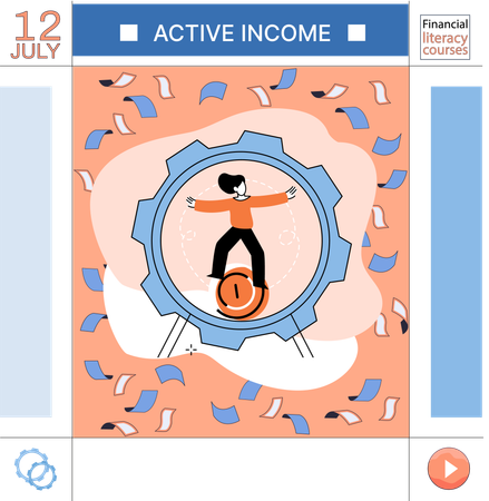 Employee managing her active income  Illustration