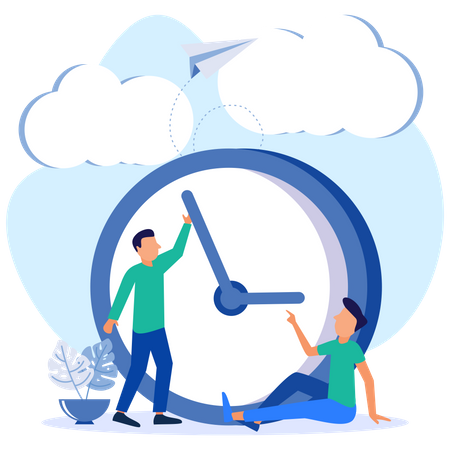 Employee managing time  Illustration