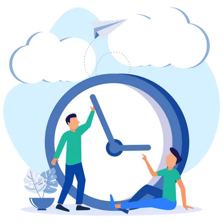 Employee managing time  Illustration