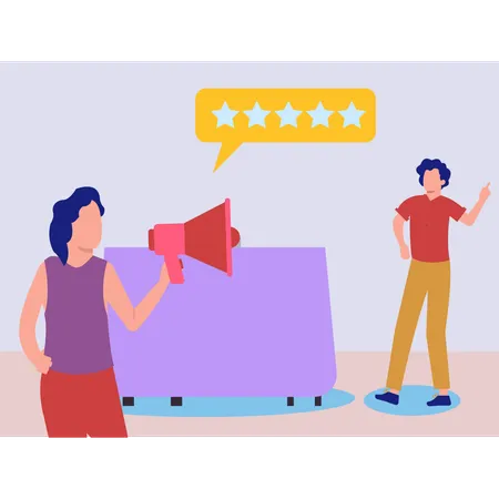 Employee marketing about online star rating  Illustration