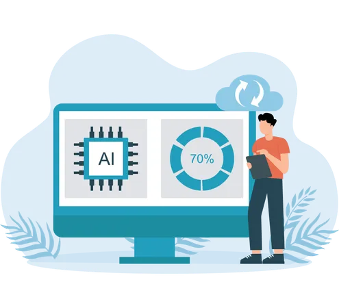 Employee measures Ai performance  Illustration