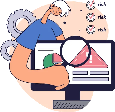 Employee measures risk in project  Illustration