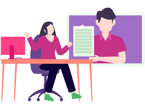 Businesswomn doing business meeting  Illustration