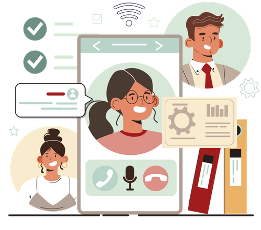 Employee needs customer agent help  Illustration