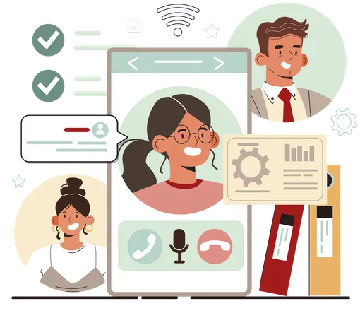 Employee needs customer agent help  Illustration