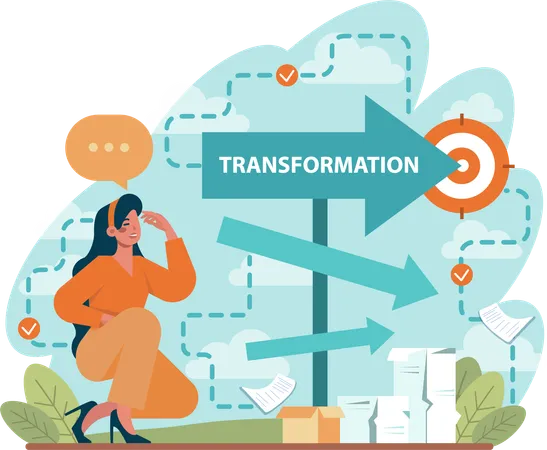 Employee needs transformation in business  Illustration