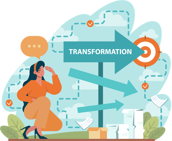 Employee needs transformation in business  Illustration