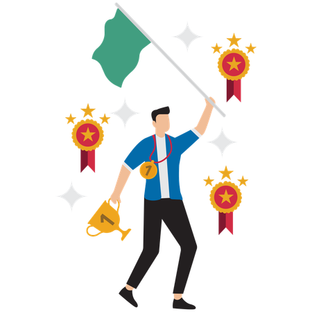 Employee of the month award winner  Illustration