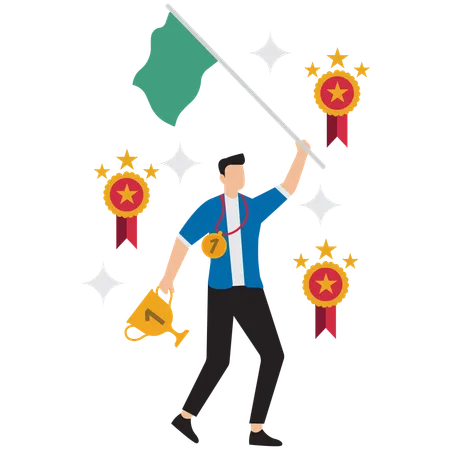 Employee of the month award winner  Illustration