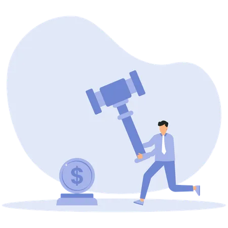 Employee or entrepreneur make coins  Illustration