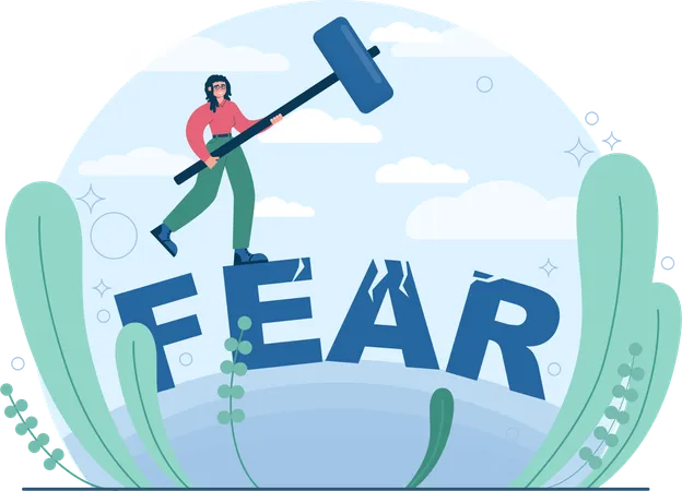 Employee overcomes her fear  Illustration