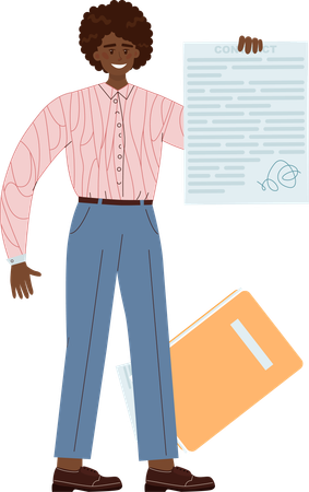 Employee overloaded with office work  Illustration