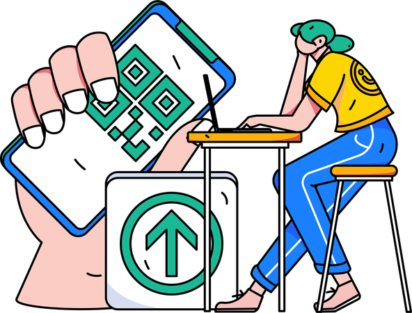 Employee paying online medical bills  Illustration